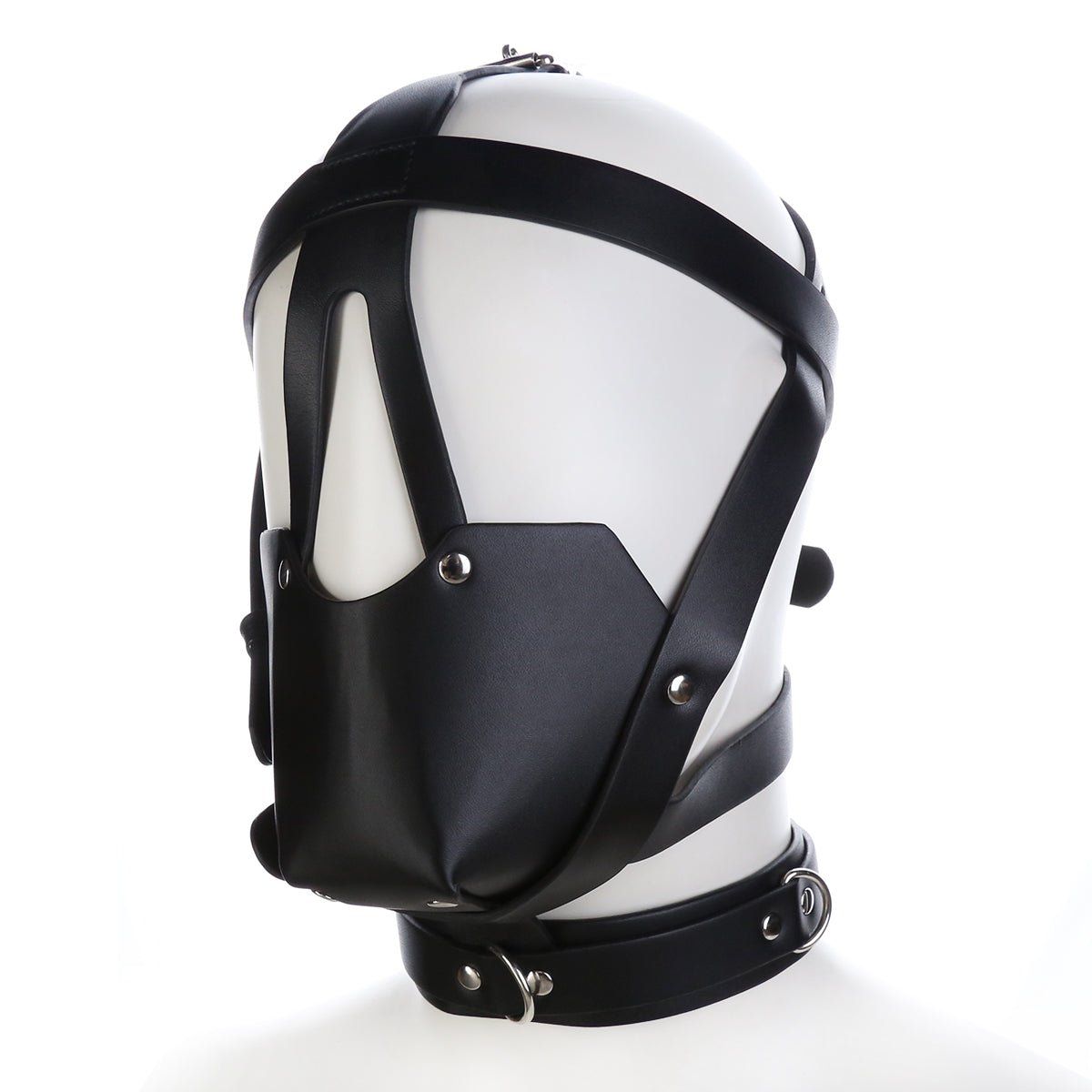 Black Genuine Leather Pony Harness Mask with Collar – BDSM Headgear - Tarisss Sex Toy Store