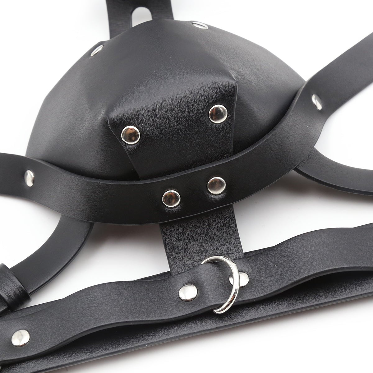 Black Genuine Leather Pony Harness Mask with Collar – BDSM Headgear - Tarisss Sex Toy Store