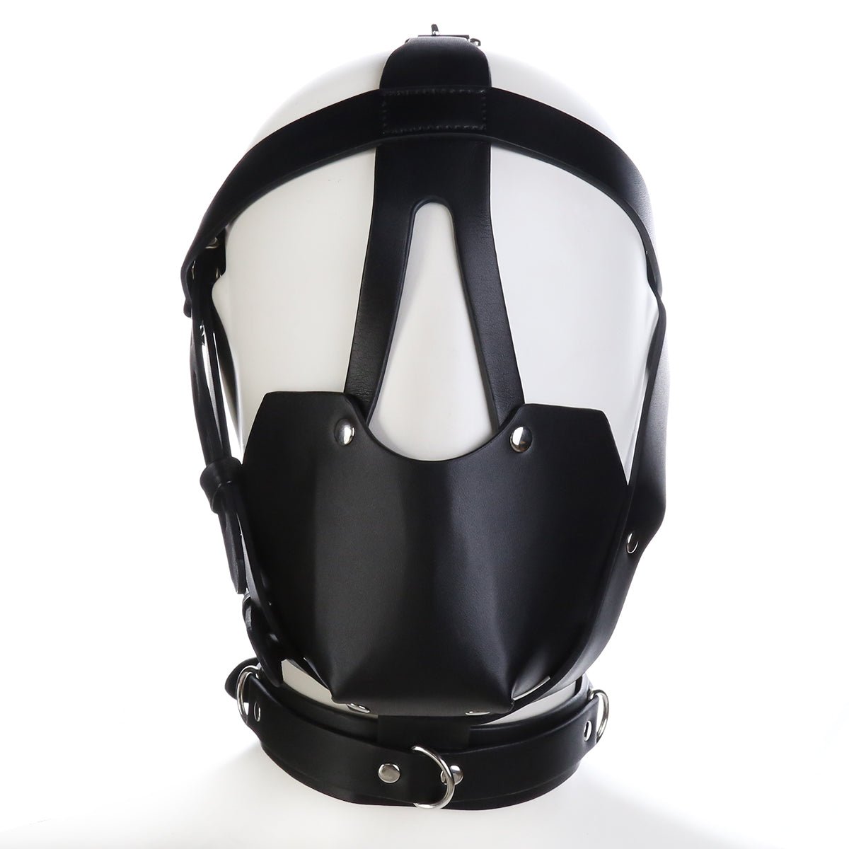 Black Genuine Leather Pony Harness Mask with Collar – BDSM Headgear - Tarisss Sex Toy Store