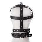Black Genuine Leather Pony Harness Mask with Collar – BDSM Headgear - Tarisss Sex Toy Store