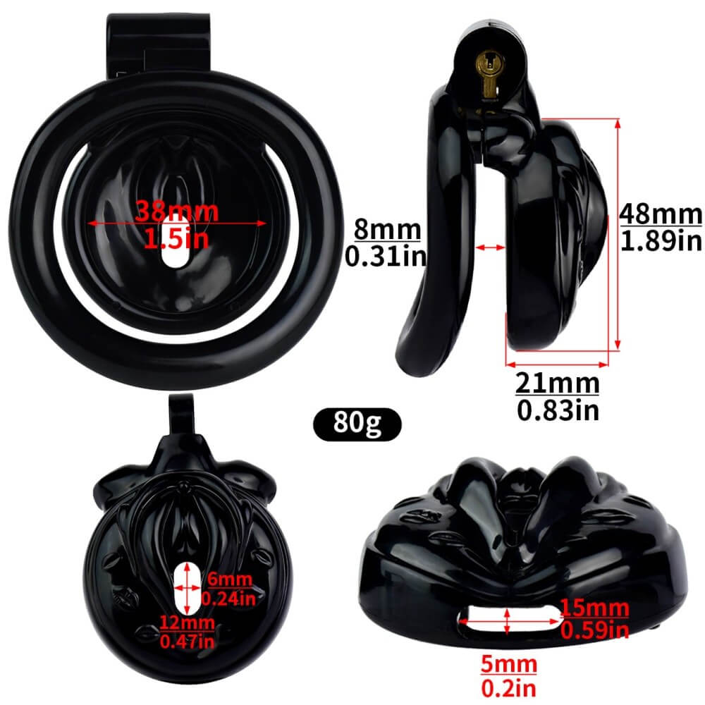 Black Resin Male Sissy Chastity Cage - Tarisss Sex Toy Store