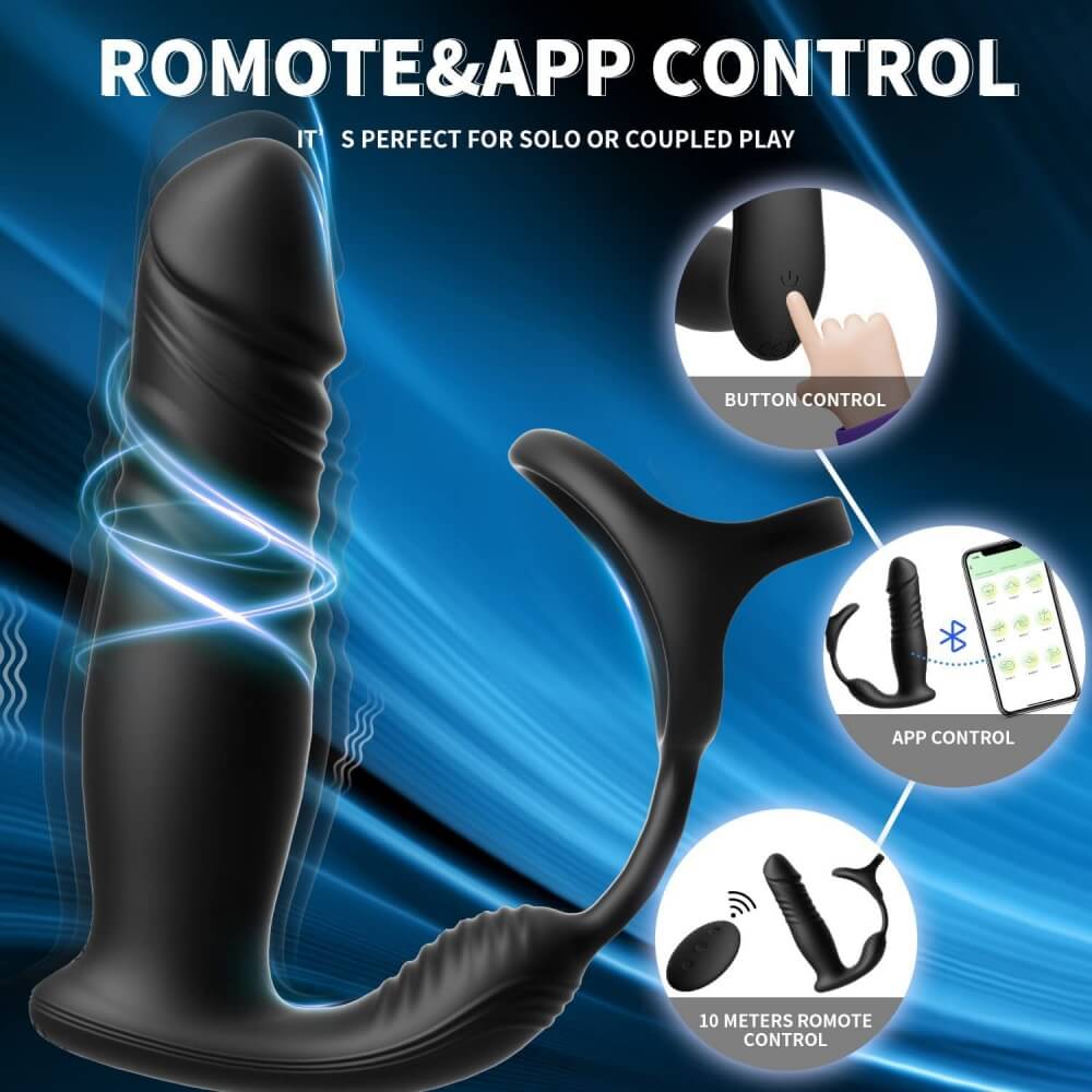 Bluetooth App Remote Control 6 Thrusting Prostate Massager - Tarisss Sex Toy Store