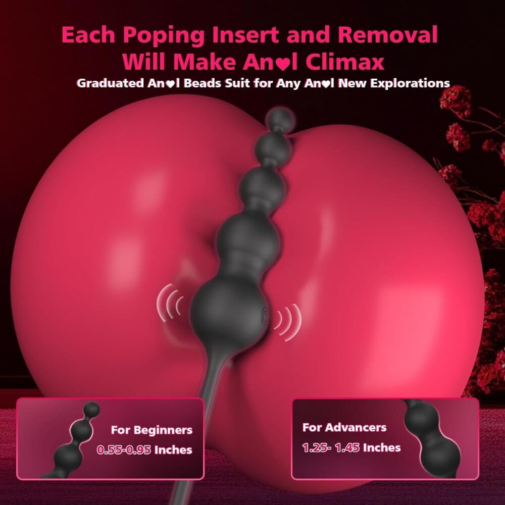 Bluetooth APP Remote Control Thrusting Prostate Massager with 9 Modes & Penis Ring & Anal Beads - Tarisss Sex Toy Store