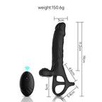 Bluetooth APP Remote Control Vibrating Penis Sleeve with Penis Ring - Tarisss Sex Toy Store