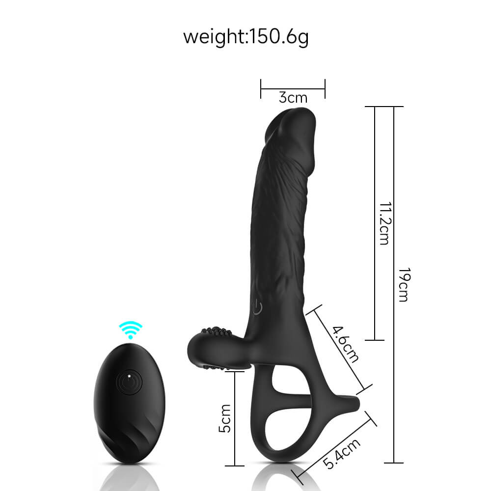 Bluetooth APP Remote Control Vibrating Penis Sleeve with Penis Ring - Tarisss Sex Toy Store