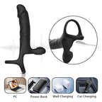 Bluetooth APP Remote Control Vibrating Penis Sleeve with Penis Ring - Tarisss Sex Toy Store