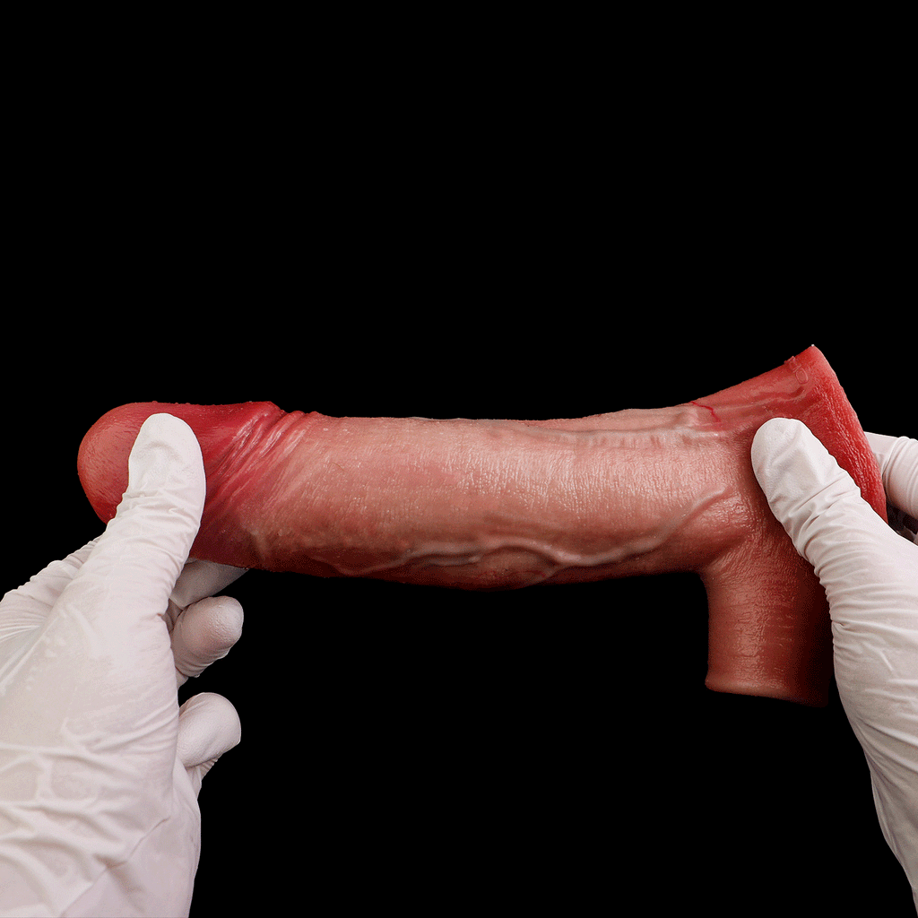 Muscle-Flex Platinum Silicone Cock Sleeve, Dual-Channel Stimulation — Add Girth, Last Longer, Feel More