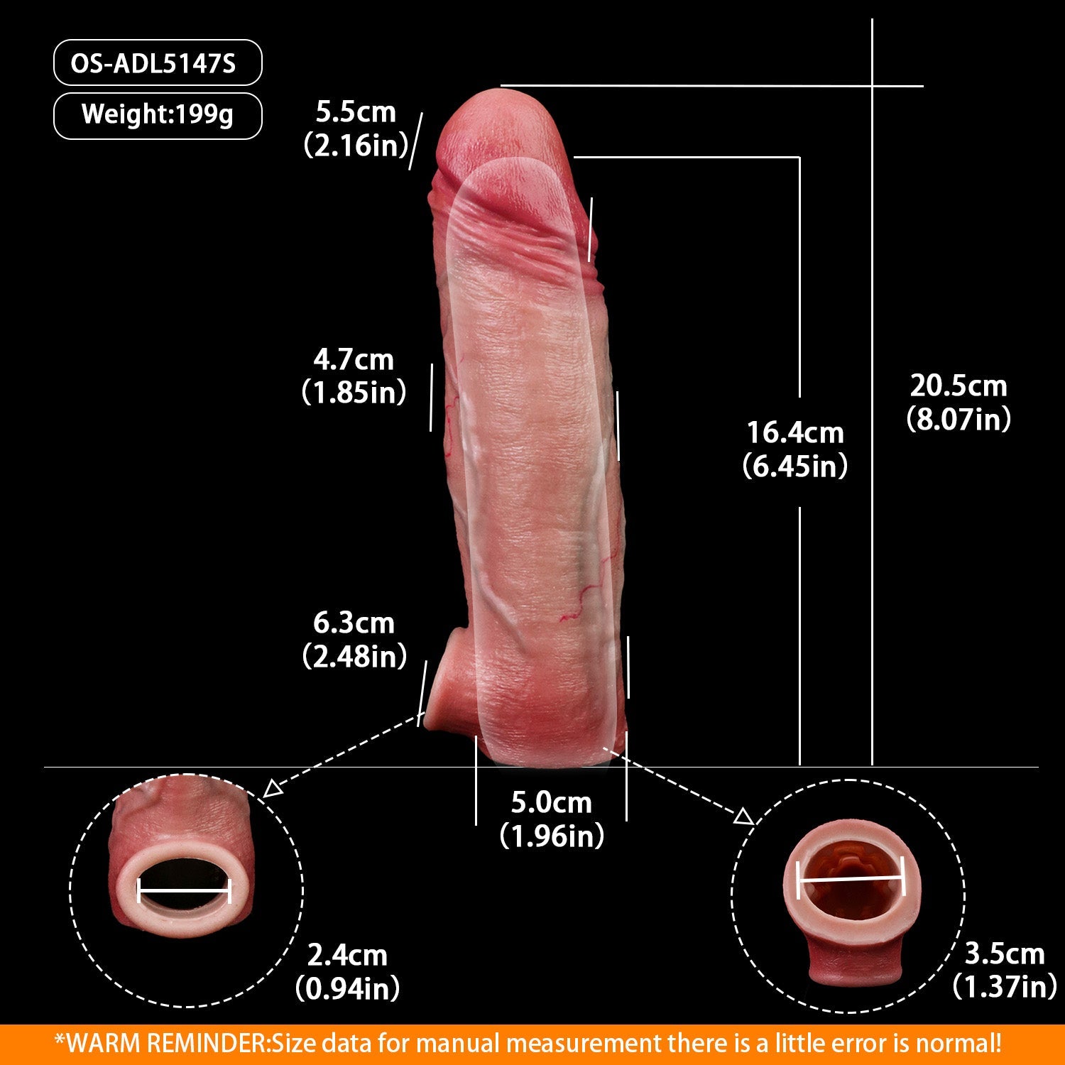 Muscle-Flex Platinum Silicone Cock Sleeve, Dual-Channel Stimulation — Add Girth, Last Longer, Feel More