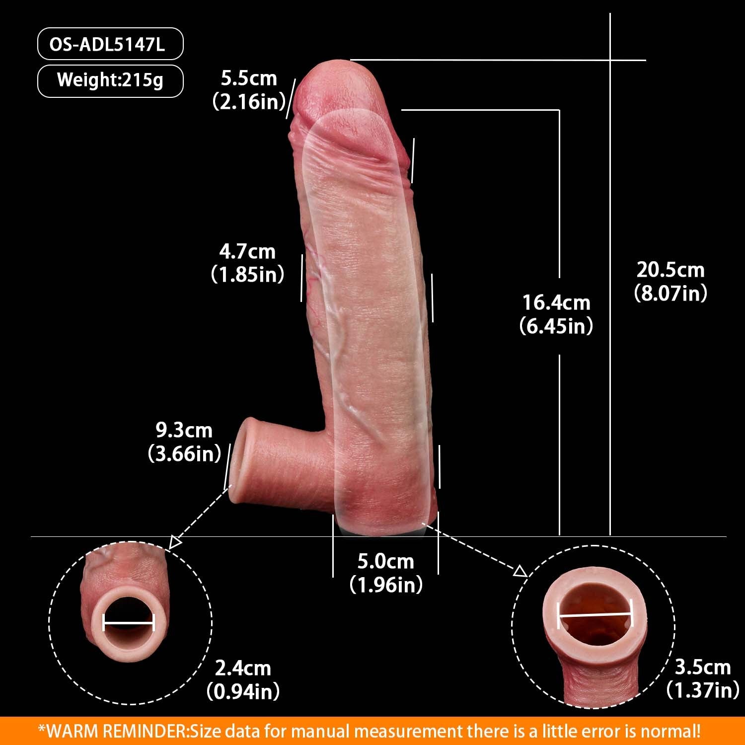 Muscle-Flex Platinum Silicone Cock Sleeve, Dual-Channel Stimulation — Add Girth, Last Longer, Feel More