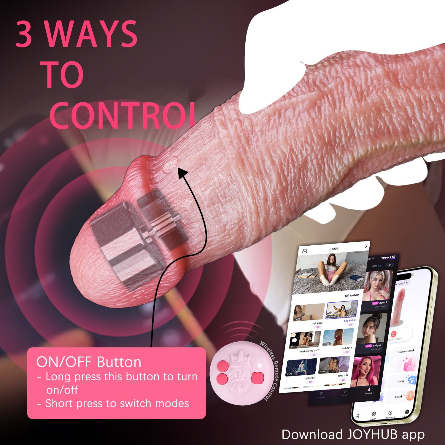 Vibrating Realistic Cock Sleeve with Locking Ring — Platinum Silicone Penis Extender for Couples
