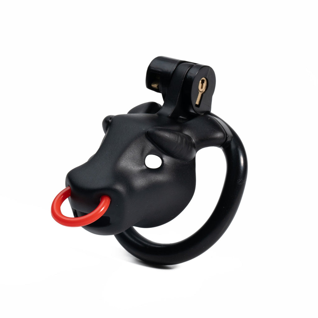 Bull - Shaped Male Restraint Cage Kit with Locking Rings, Keys & Leash Set - Tarisss Sex Toy Store