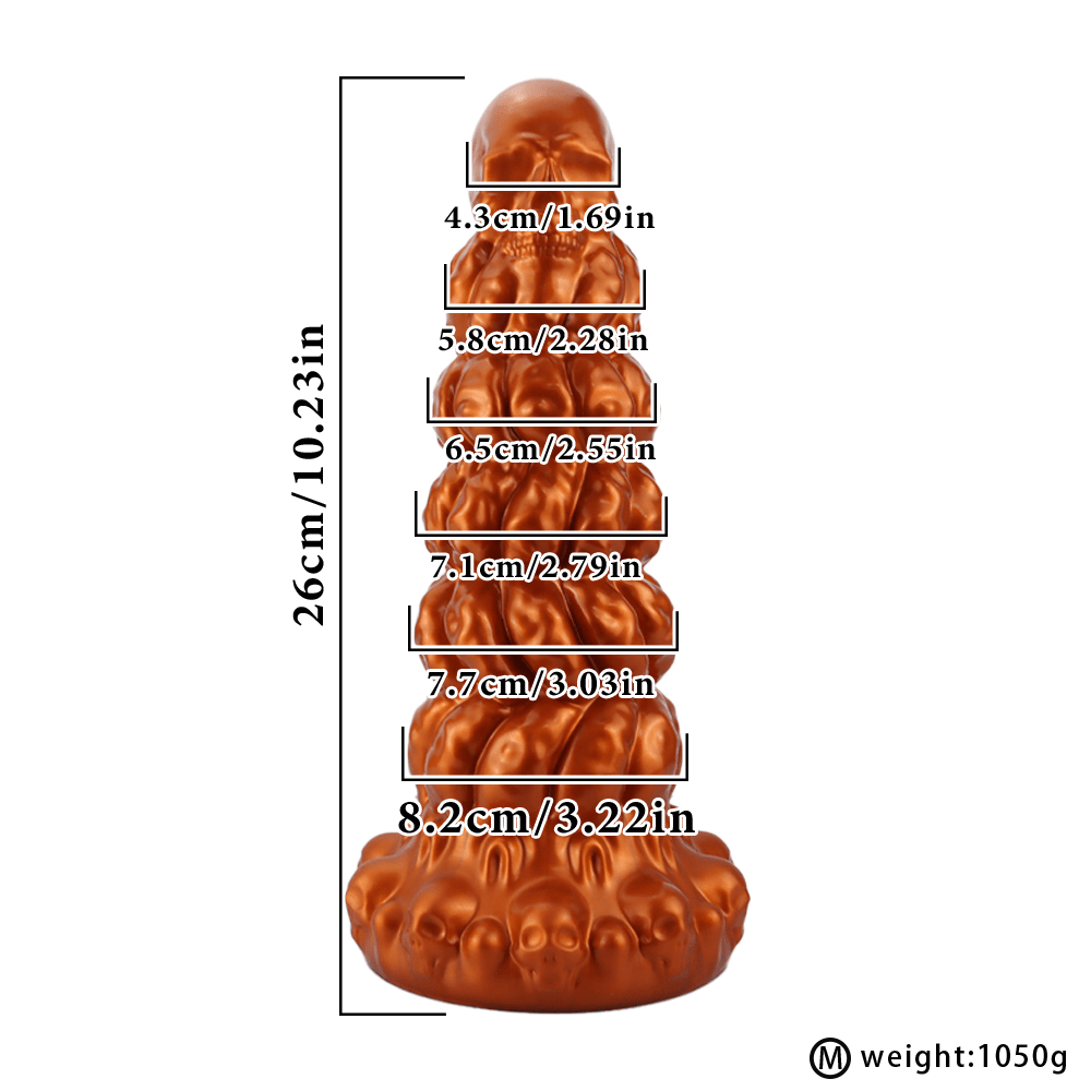 Bumpy Silicone Anal Tower Dildo with Graduated Rings and Suction Base - Tarisss Sex Toy Store