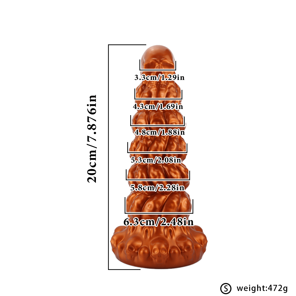 Bumpy Silicone Anal Tower Dildo with Graduated Rings and Suction Base - Tarisss Sex Toy Store