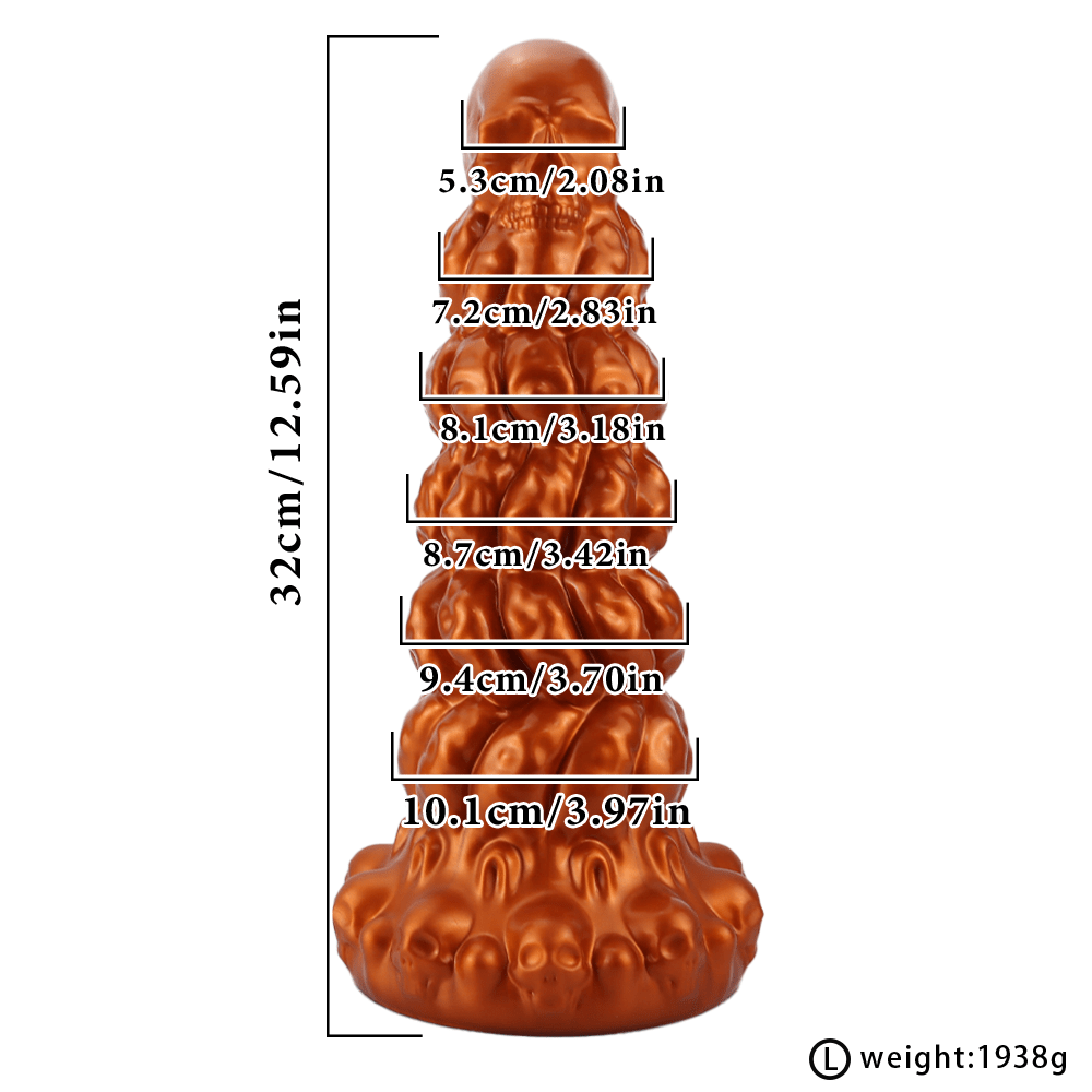 Bumpy Silicone Anal Tower Dildo with Graduated Rings and Suction Base - Tarisss Sex Toy Store