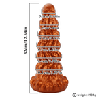 Bumpy Silicone Anal Tower Dildo with Graduated Rings and Suction Base - Tarisss Sex Toy Store