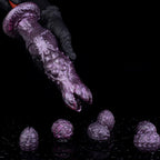 Domlust Fantasy Alien Ovipositor Dildo – Platinum Silicone Creature Cock Oviposition Hands-Free Suction Cup Sex Toy