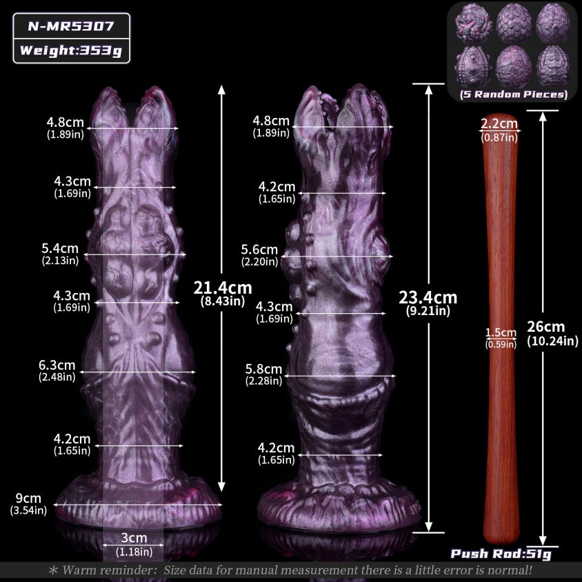 Domlust Fantasy Alien Ovipositor Dildo – Platinum Silicone Creature Cock Oviposition Hands-Free Suction Cup Sex Toy