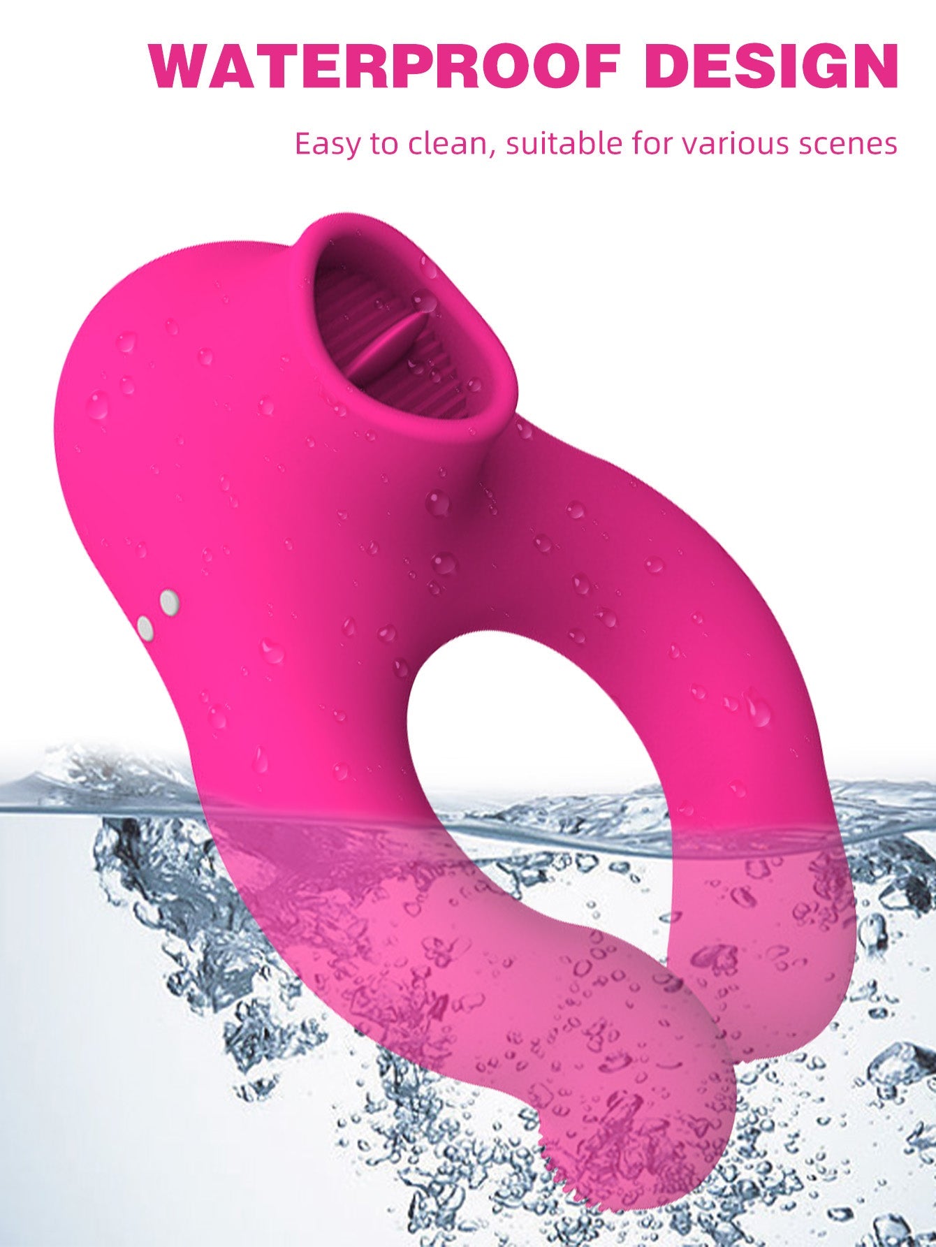 Tongue Licking Oral Sex Vibrator - Penis Cock Ring Clit Sucking Couple Sex Toys Stimulator