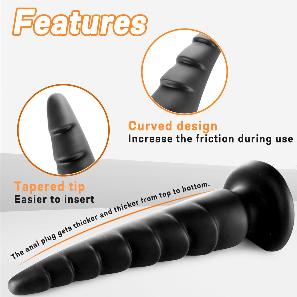 Carrot 17 Inch Long Black Butt Plug Dildo - Tarisss Sex Toy Store