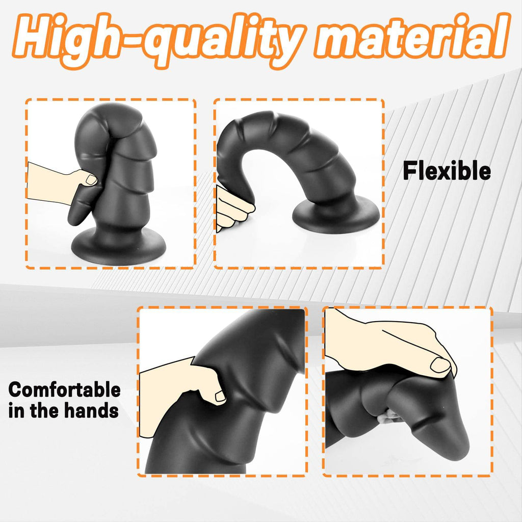 Carrot 17 Inch Long Black Butt Plug Dildo - Tarisss Sex Toy Store