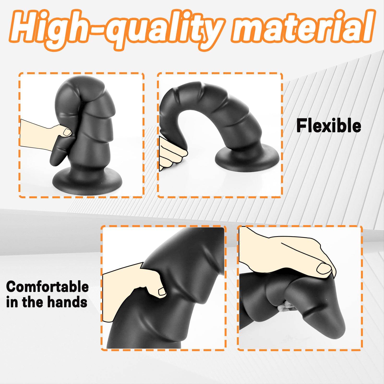 Carrot 17 Inch Long Black Butt Plug Dildo - Tarisss Sex Toy Store