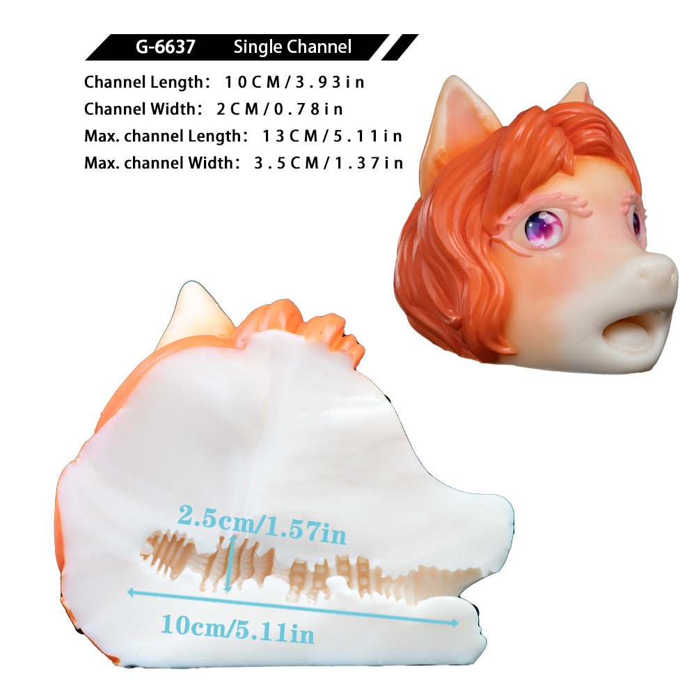 Cartoon Pony Head Male Masturbator Sleeve with Textured Single Channel - Tarisss Sex Toy Store