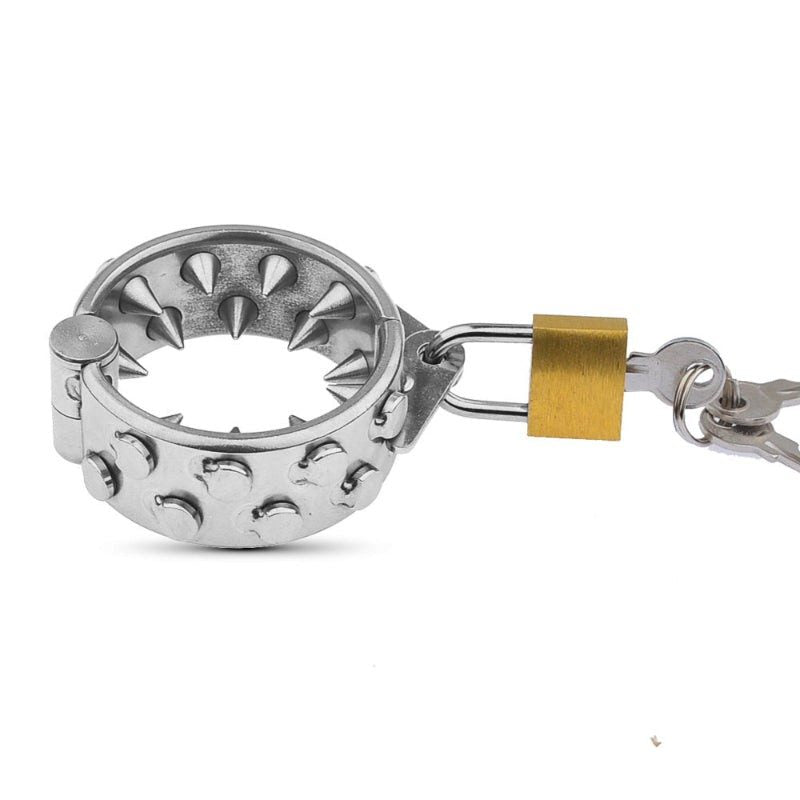 Stainless Steel Spiked Ball Stretcher | Scrotum Weight CBT Pendant for Men