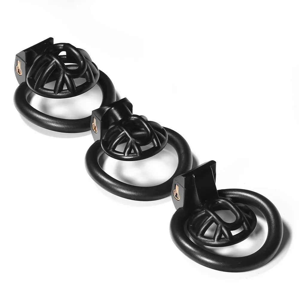 Inverted Mini Chastity Cage – Micro Male Chastity Cage | 3D Printed Resin | Shrink Training & Concealment | 3 Sizes + Hidden Lock