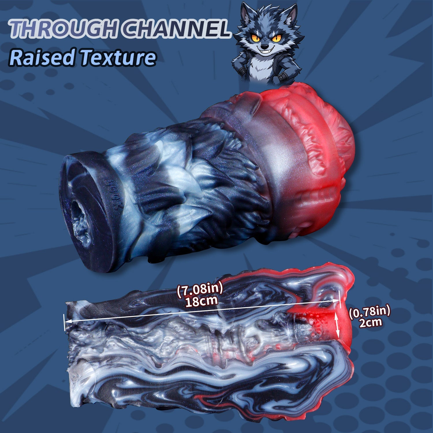 Multi-Texture Wolf Animal Pussy Stroker — Tight Snug Fit for Intense Solo Play