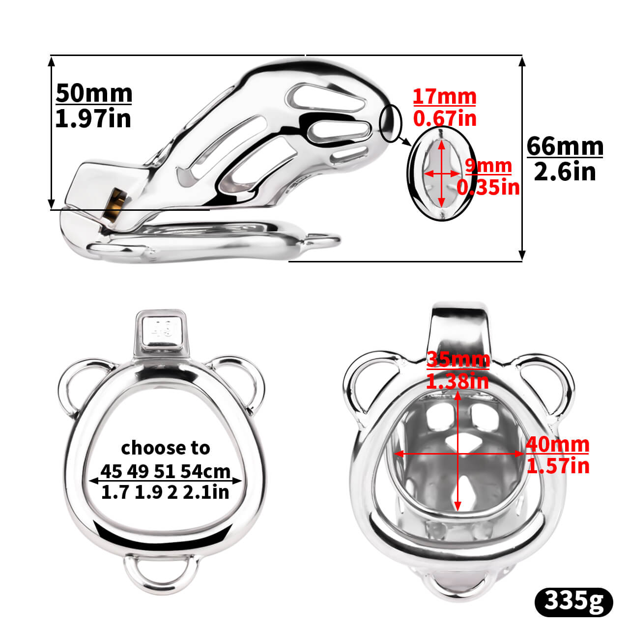 Cobra Metal Long Male Chastity Cage - Tarisss Sex Toy Store