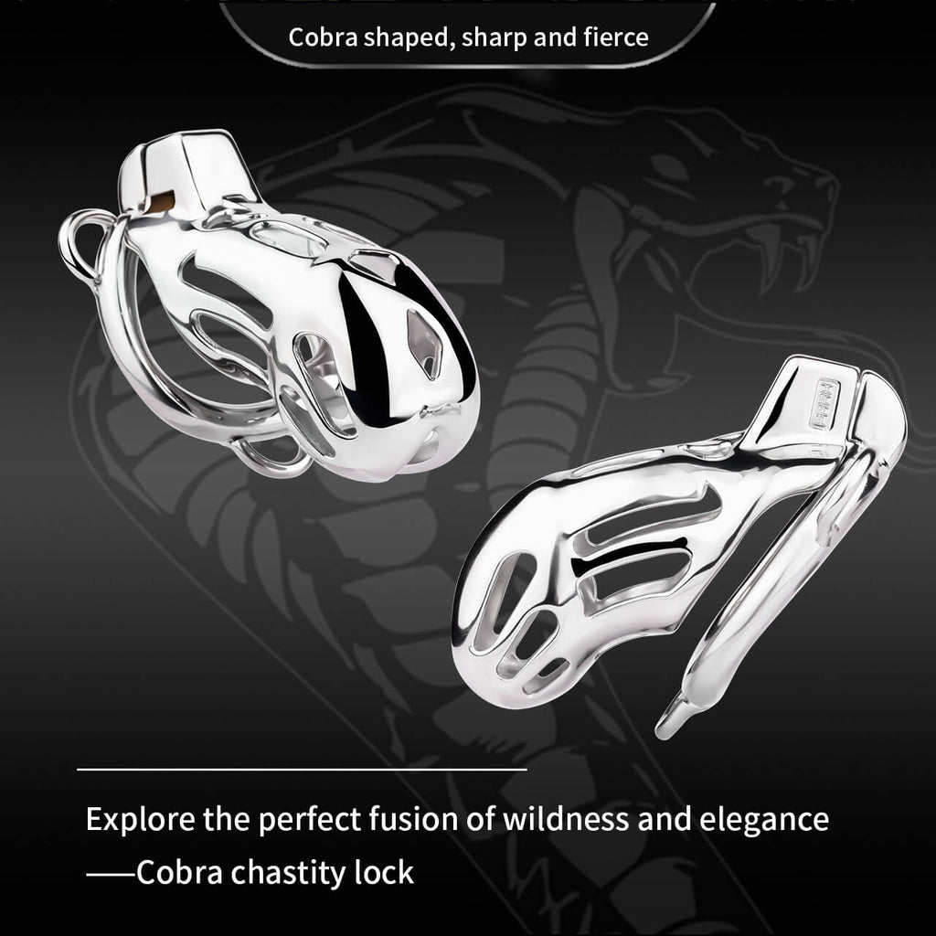 Cobra Metal Long Male Chastity Cage - Tarisss Sex Toy Store