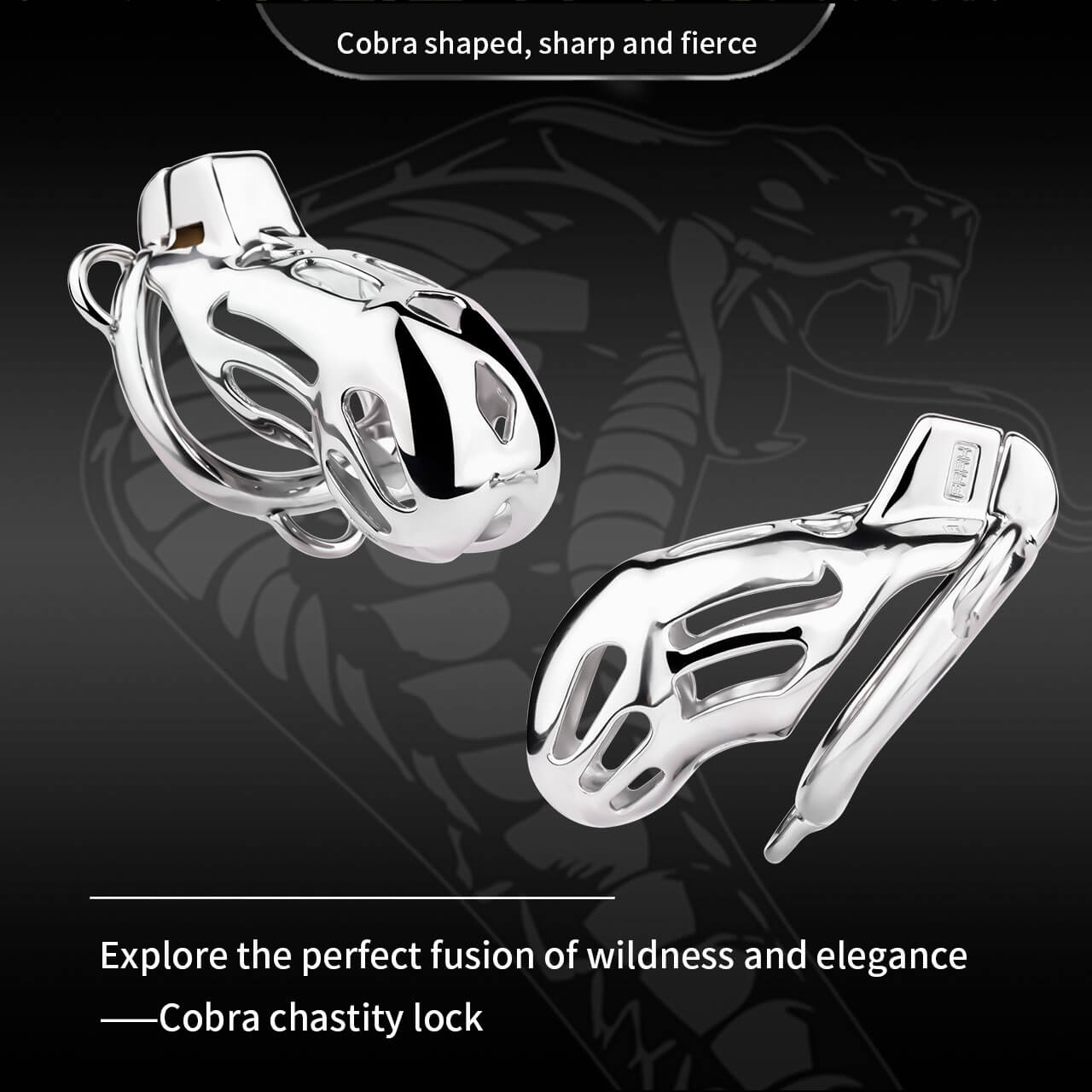 Cobra Metal Long Male Chastity Cage - Tarisss Sex Toy Store