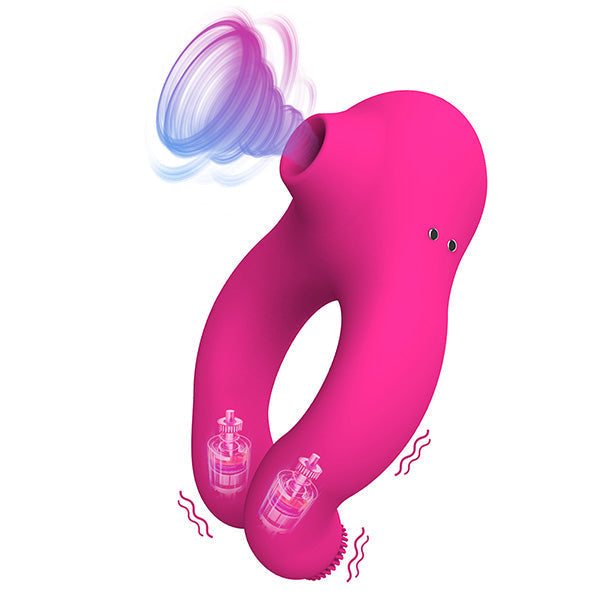 Tongue Licking Oral Sex Vibrator - Penis Cock Ring Clit Sucking Couple Sex Toys Stimulator