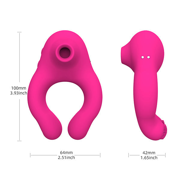 Female Oral Sex Sucking Vibrator - Male Penis Cock Ring Clit Clamp Couple Sex Toys