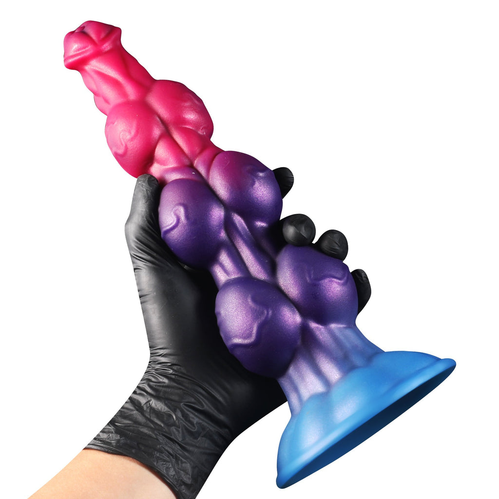 Color - Fade Textured Silicone Dildo with Suction Cup Base - Tarisss Sex Toy Store