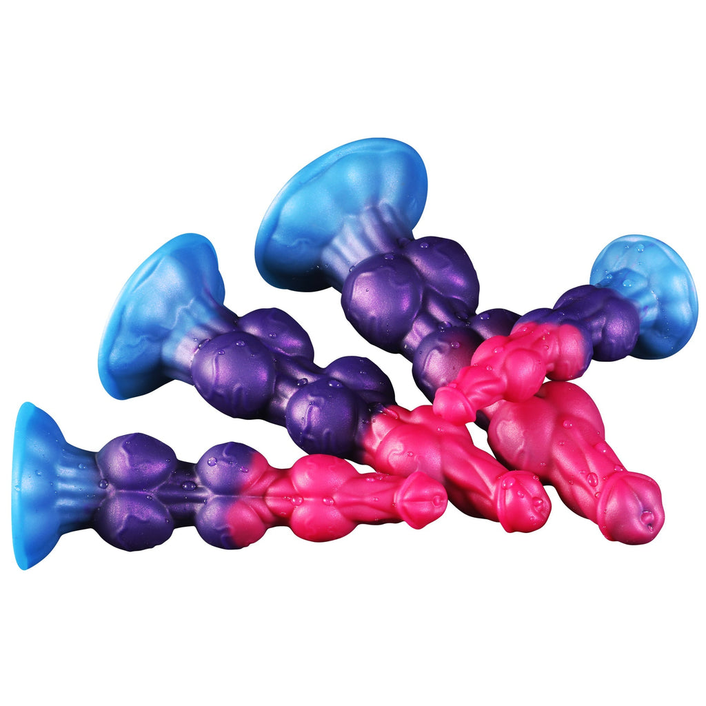 Color - Fade Textured Silicone Dildo with Suction Cup Base - Tarisss Sex Toy Store