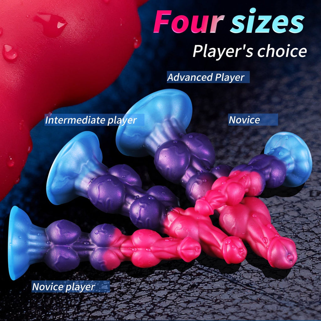 Color - Fade Textured Silicone Dildo with Suction Cup Base - Tarisss Sex Toy Store