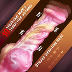 Crimson Dragon - 8.2 Inch Vibration & Thrusting  Dragon Dildo - Knot Dildo