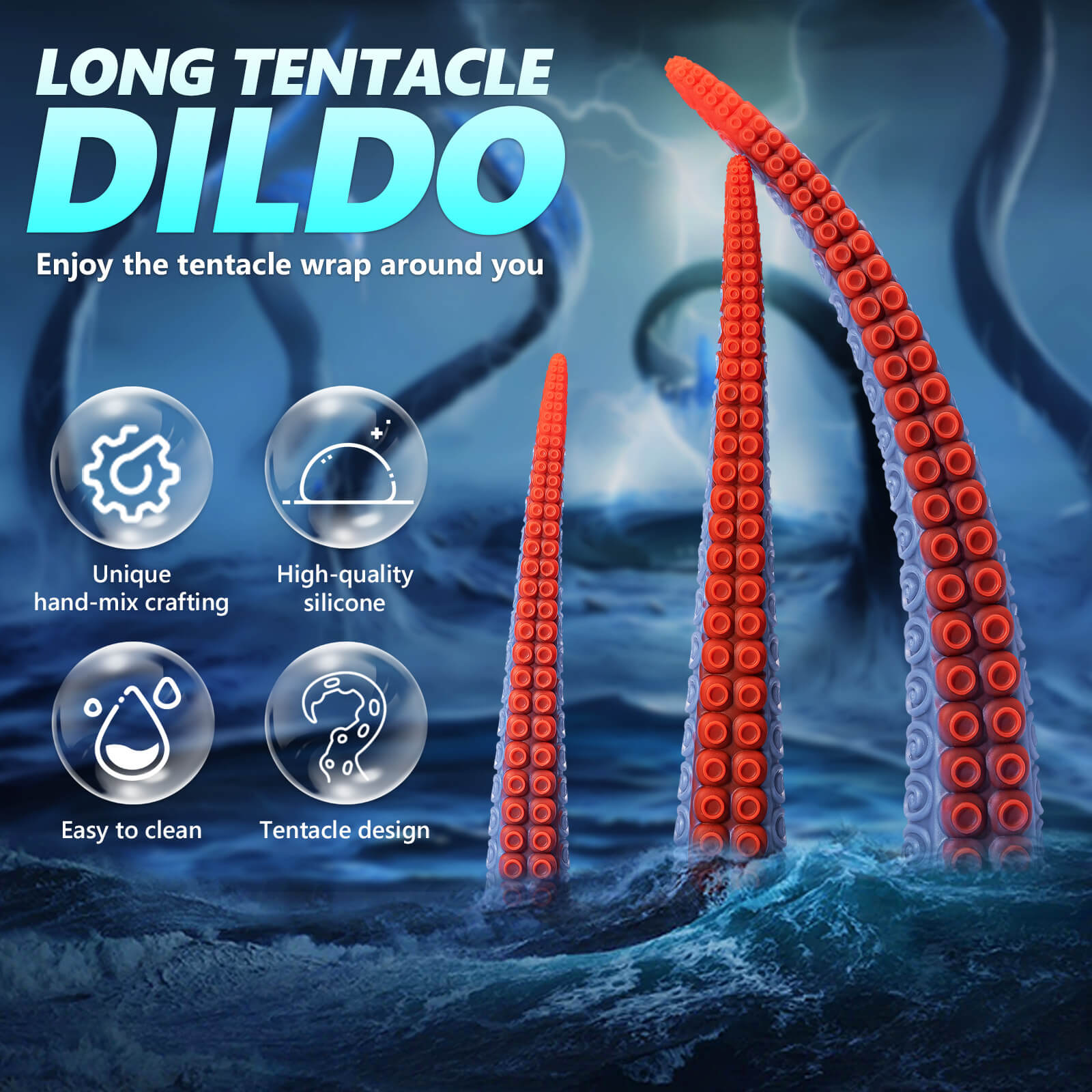 Crimzoth 19 Inch Silicone Super Long Tentacle Dildo - Tarisss Sex Toy Store