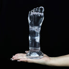 Crystal Series Realistic Foot Fantasy Dildo - Ultra - Clear TPE Anal Probe - Tarisss Sex Toy Store