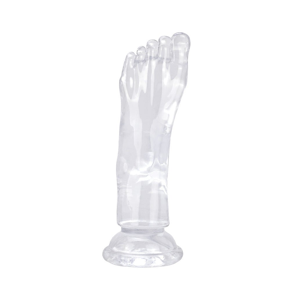 Crystal Series Realistic Foot Fantasy Dildo - Ultra - Clear TPE Anal Probe - Tarisss Sex Toy Store