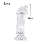 Crystal Series Realistic Foot Fantasy Dildo - Ultra - Clear TPE Anal Probe - Tarisss Sex Toy Store