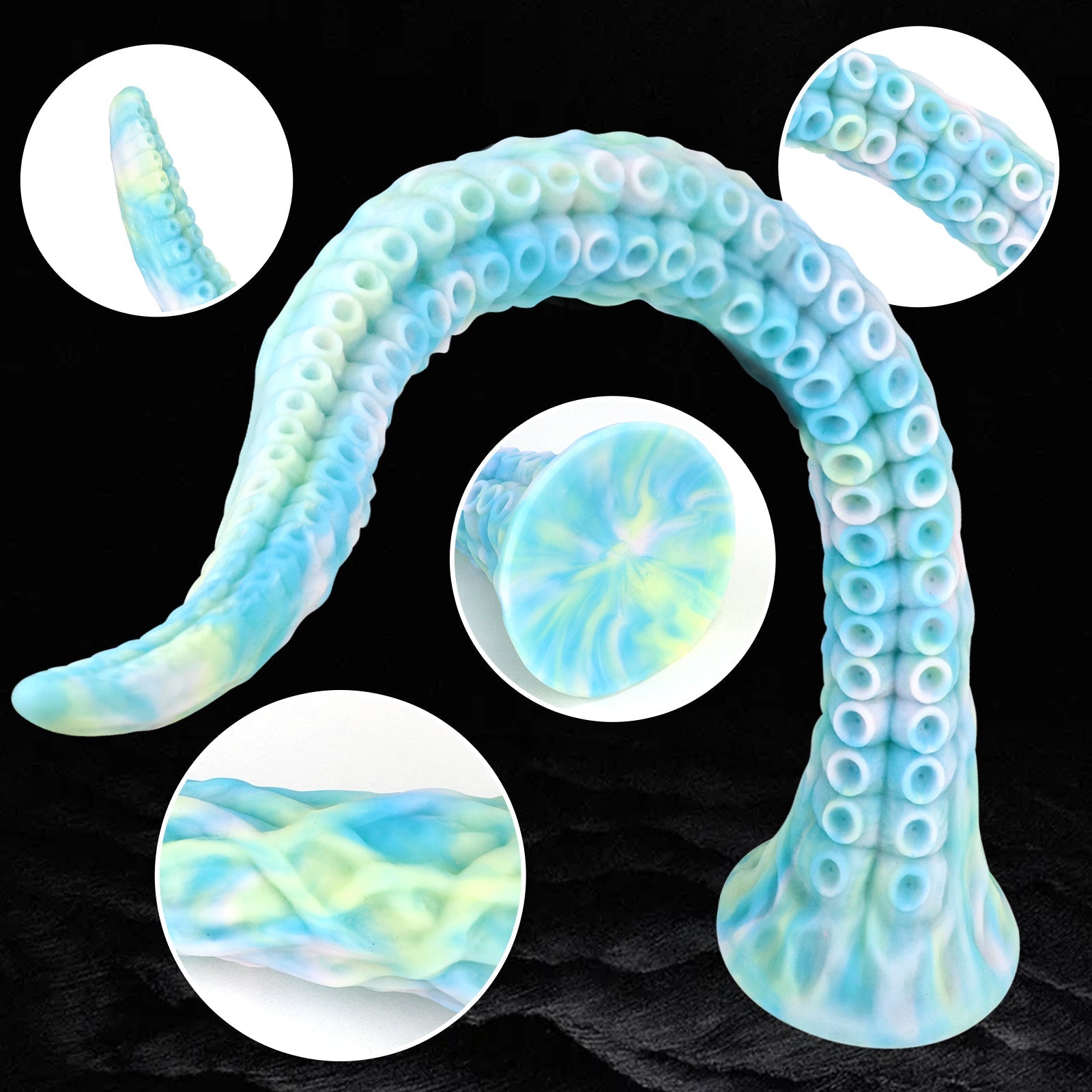 Curved Tentacle - Style Textured Silicone Dildo with Suction Cup Base - Tarisss Sex Toy Store