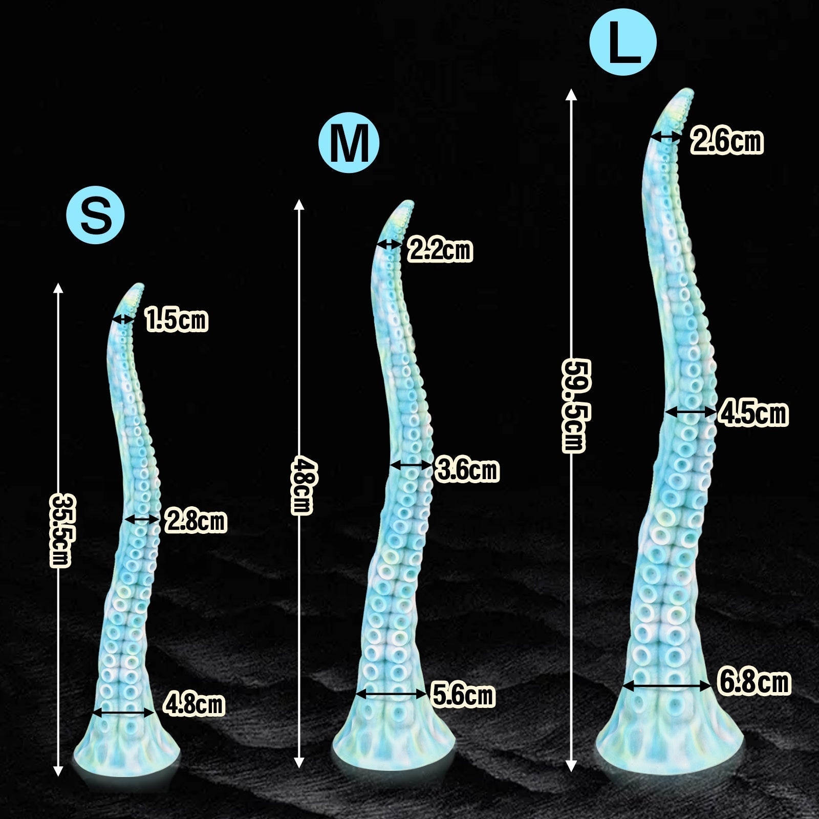 Curved Tentacle - Style Textured Silicone Dildo with Suction Cup Base - Tarisss Sex Toy Store