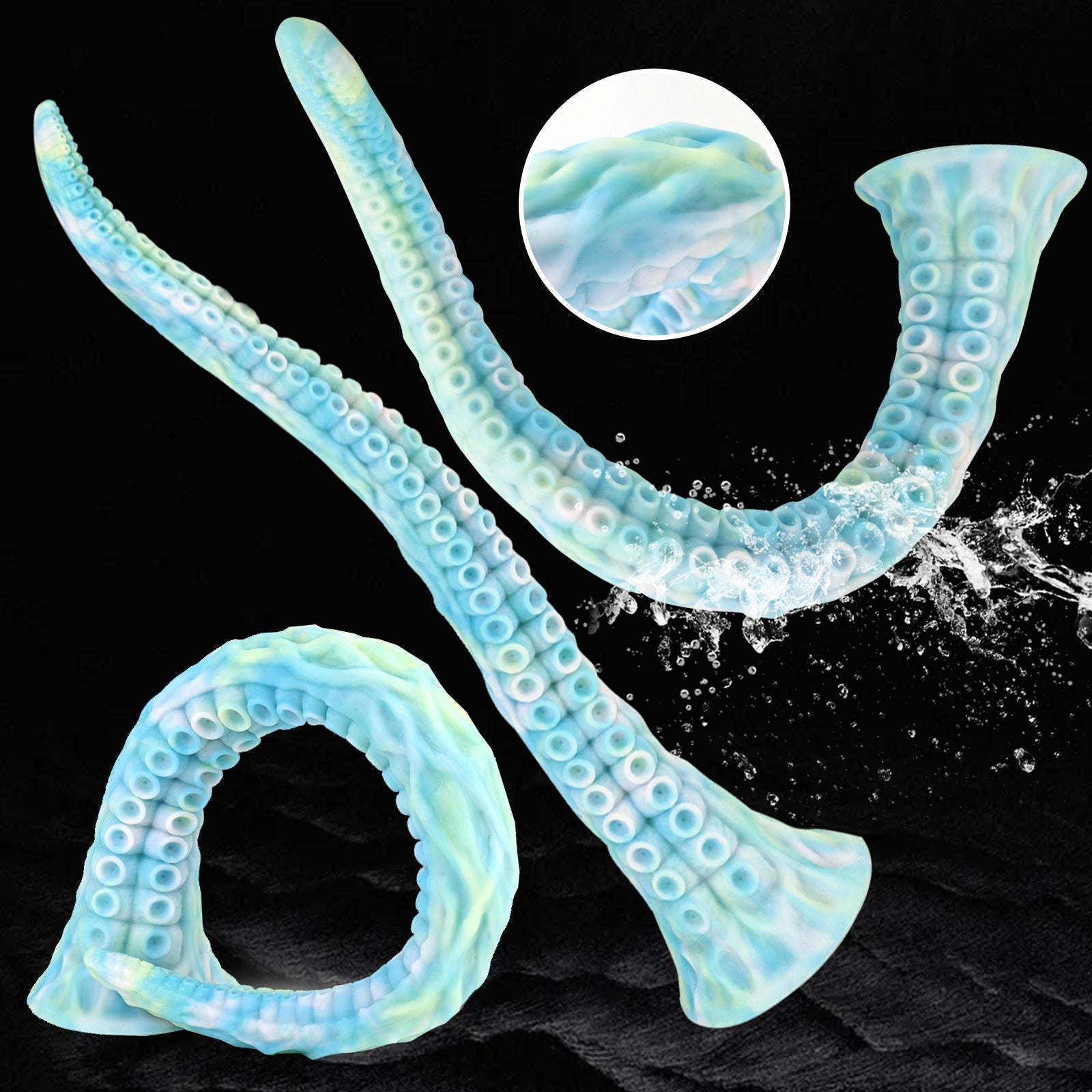 Curved Tentacle - Style Textured Silicone Dildo with Suction Cup Base - Tarisss Sex Toy Store