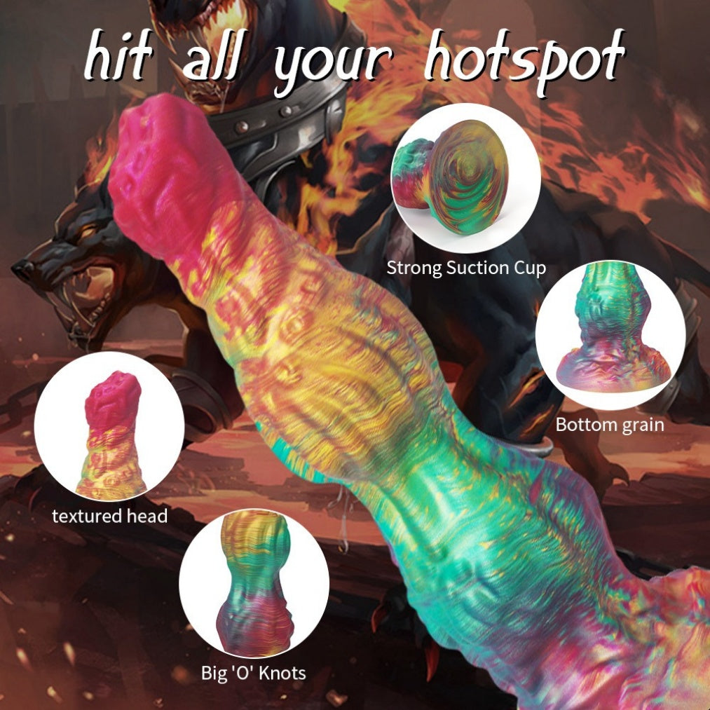 Double Knot Dog Dildo – Knotted Fantasy Silicone Dildo for Vaginal & Anal Dilation | Domlust