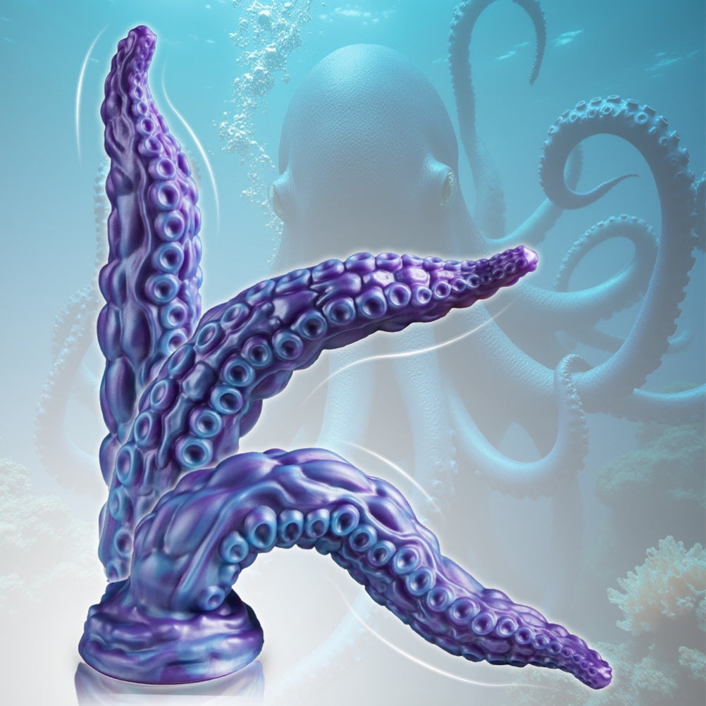 Domlust Tentacle Dildo – Platinum Silicone Octopus Fantasy Dildo with Suction Cup | G-Spot & Beginner-Friendly