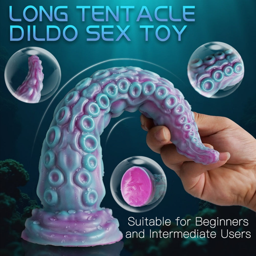 Domlust Tentacle Dildo – Platinum Silicone Octopus Fantasy Dildo with Suction Cup | G-Spot & Beginner-Friendly