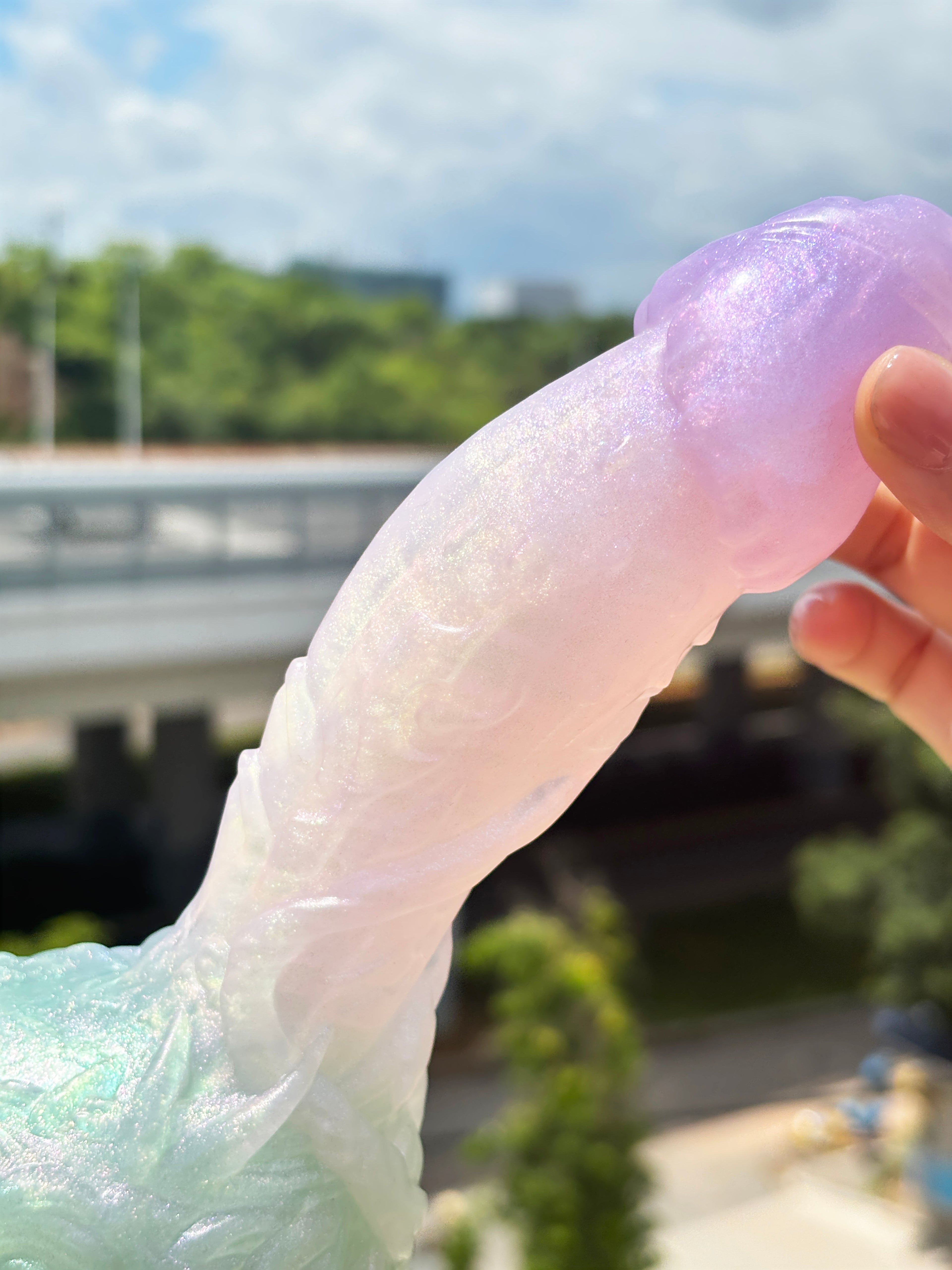Crystal Clear Fantasy Dildo | Dual Density Silicone Monster Dildo with Suction Cup – Domlust DarcoSilk