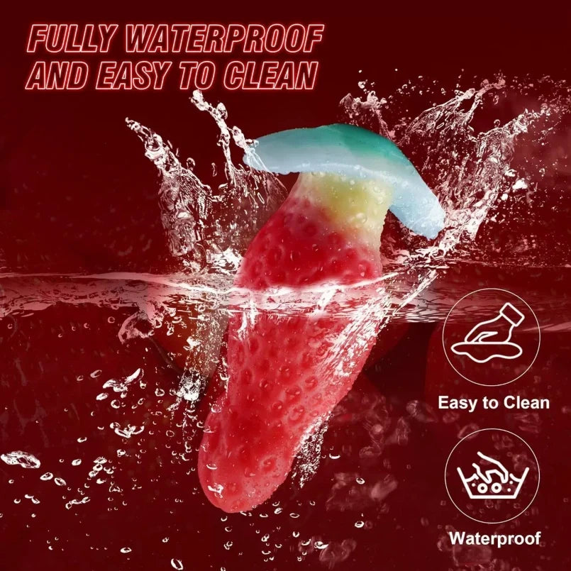 Strawberry Fantasy Butt Plug Dildo - Anchor Liquid Silicone Anal Expander Sex Toys